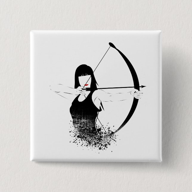Bóton Quadrado 5.08cm Female Archer (Frente)
