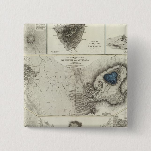 Bóton Quadrado 5.08cm Fenômenos geológicos (Frente)