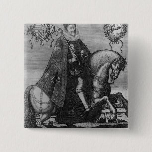 Bóton Quadrado 5.08cm Ferdinand II, imperador romano santamente