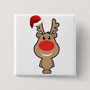 Bóton Quadrado 5.08cm Feriado do papai noel engraçado do Natal