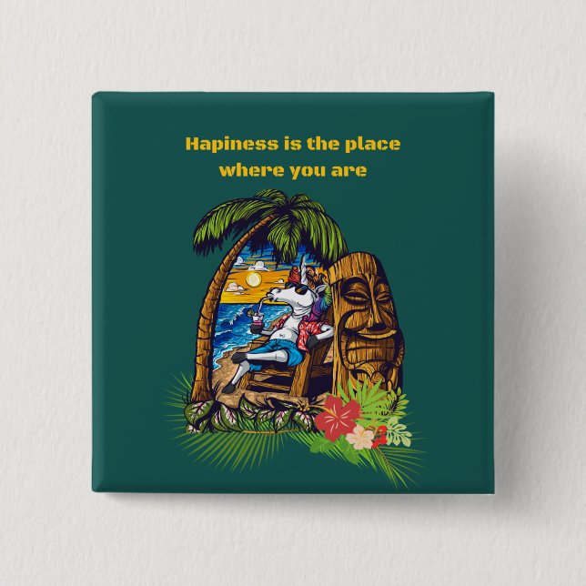 Bóton Quadrado 5.08cm Férias (Frente)