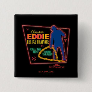 Bóton Quadrado 5.08cm Férias de Natal Primo Eddie Neon Sinal
