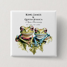 Bóton Quadrado 5.08cm Festa Casual do Jardim de Casal de 10 Anos de Casa