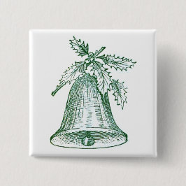 Bóton Quadrado 5.08cm Festa de Natal com Holly