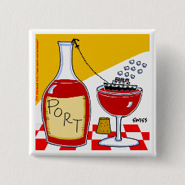 Bóton Quadrado 5.08cm Festa de Provando de Bon Voyage, um Porto Engraçad