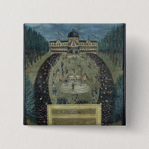 Bóton Quadrado 5.08cm Fete de la Federação, o 14 de julho de 1790