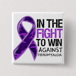Bóton Quadrado 5.08cm Fibromialgia - Luta Para Ganhar