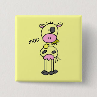 Bóton Quadrado 5.08cm Figura camiseta e presentes da vara da vaca