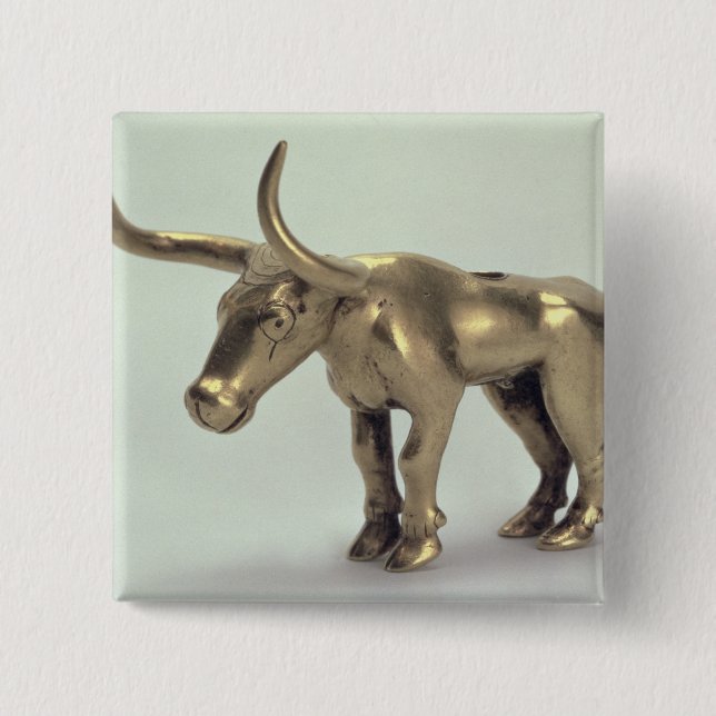 Bóton Quadrado 5.08cm Figura de um touro (Frente)