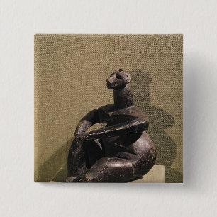 Bóton Quadrado 5.08cm Figura fêmea assentada, 3500-2500 BC