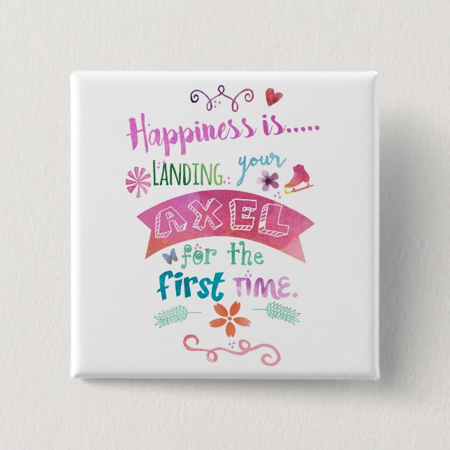 Bóton Quadrado 5.08cm Figura ímã do Axel do quadrado do skate (Frente)