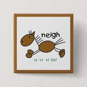 Bóton Quadrado 5.08cm Figura t-shirt e presentes da vara do cavalo