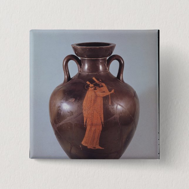 Bóton Quadrado 5.08cm Figura vermelha amphora do sótão (Frente)