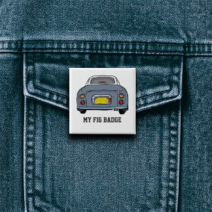 Bóton Quadrado 5.08cm Figuras Cute Lapis Cinza Figaro Car Name