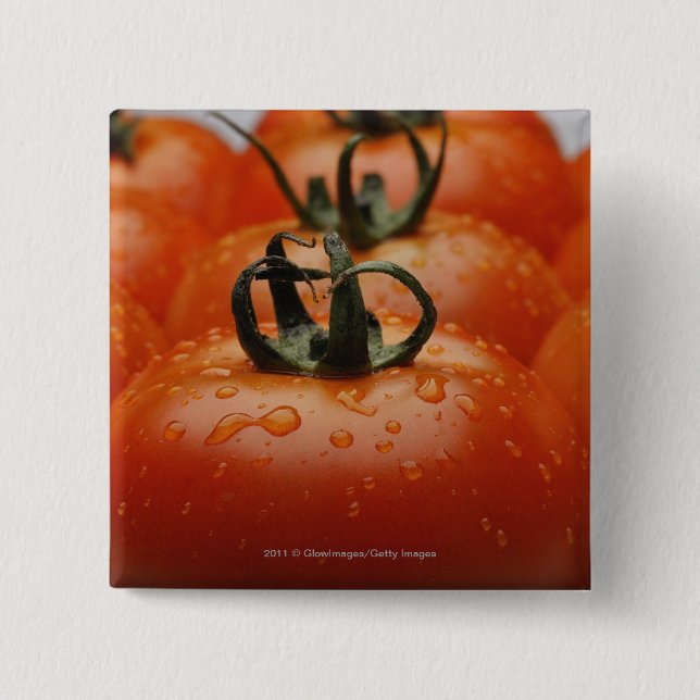 Bóton Quadrado 5.08cm Fim-acima dos tomates 2 (Frente)