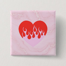 Bóton Quadrado 5.08cm Fire Heart