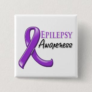 Bóton Quadrado 5.08cm Fita da consciência da epilepsia