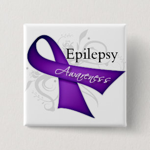 Bóton Quadrado 5.08cm Fita da consciência da epilepsia