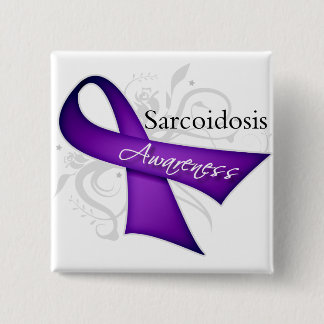 Bóton Quadrado 5.08cm Fita da consciência do Sarcoidosis