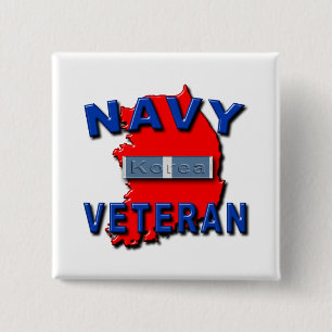 Bóton Quadrado 5.08cm Fita do serviço do veterano de Guerra da Coreia,