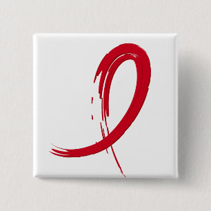 Bóton Quadrado 5.08cm Fita vermelha A4 do AIDS