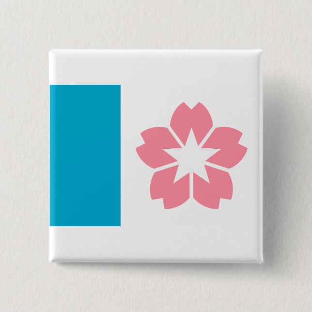 Bóton Quadrado 5.08cm Flag of Salem, Oregon (Frente)