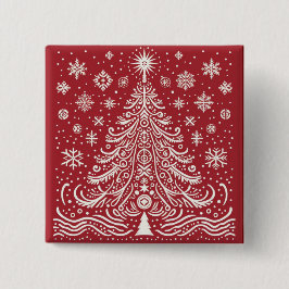 Bóton Quadrado 5.08cm Flair Festivo: Botões e Patches da Árvore de Natal