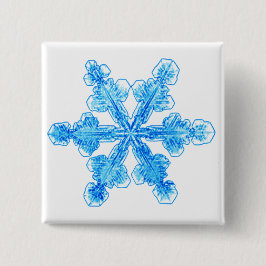 Bóton Quadrado 5.08cm Floco de neve azul-inverno