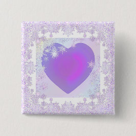 Bóton Quadrado 5.08cm Floco de neve roxo