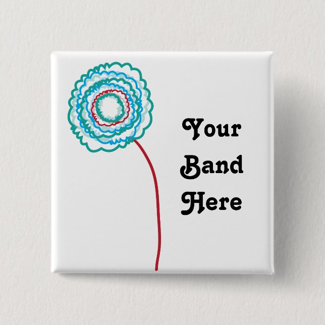 Bóton Quadrado 5.08cm Flor (Frente)