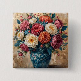 Bóton Quadrado 5.08cm Floral Galore