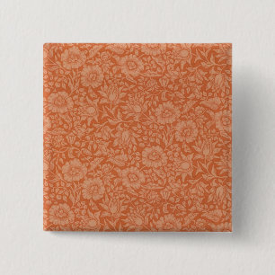 Bóton Quadrado 5.08cm Floral Vintage Wallpaper William Morris Red Patter