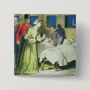 Bóton Quadrado 5.08cm Florence Nightingale (1820-1910) 'das