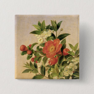 Bóton Quadrado 5.08cm Flores, 1835