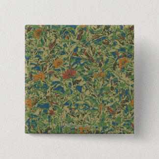 Bóton Quadrado 5.08cm Flores contra o teste padrão da camuflagem da