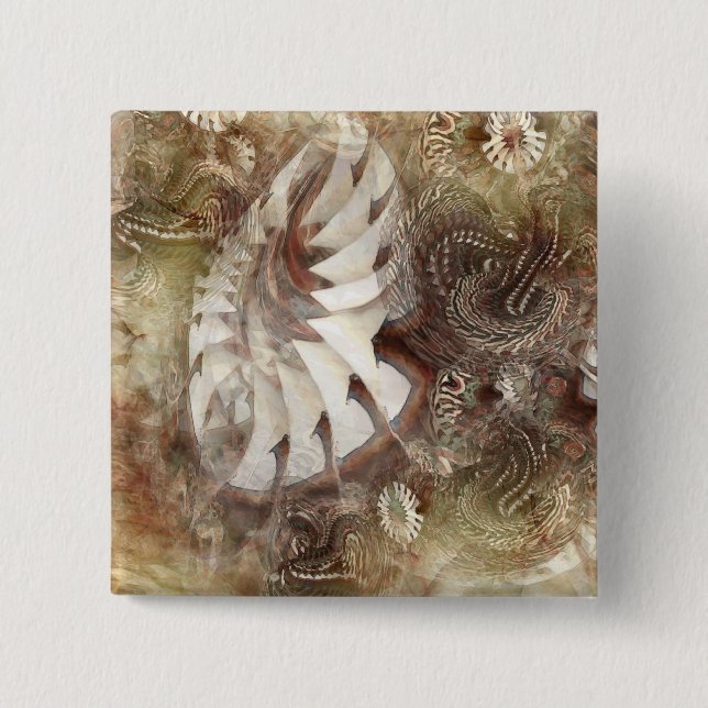 Bóton Quadrado 5.08cm Flores da fantasia (Frente)