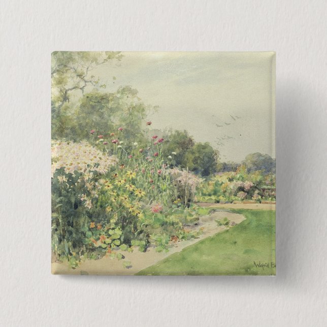 Bóton Quadrado 5.08cm Flores de outubro (Frente)