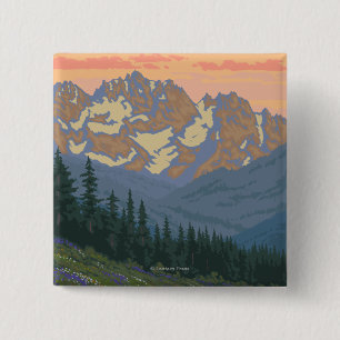 Bóton Quadrado 5.08cm Flores de primavera - Poster de Viagens vintage