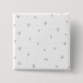 Bóton Quadrado 5.08cm Flores Lilac