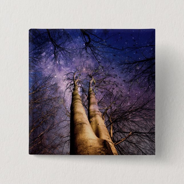 Bóton Quadrado 5.08cm Floresta Encantada (Frente)