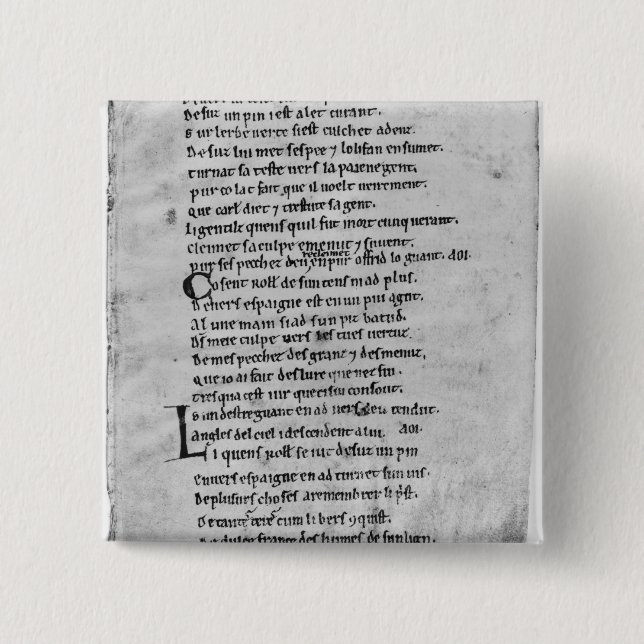 Bóton Quadrado 5.08cm Fol.43 'a canção de Roland (Frente)