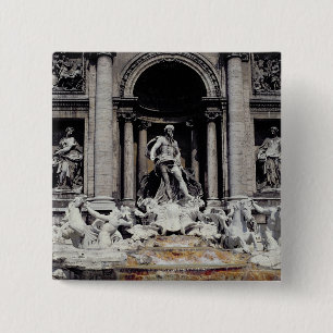Bóton Quadrado 5.08cm Fonte do Trevi, construída 1732-62