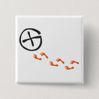 Bóton Quadrado 5.08cm Footprints - black