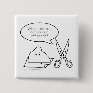 Bóton Quadrado 5.08cm Fora do botão do roteiro