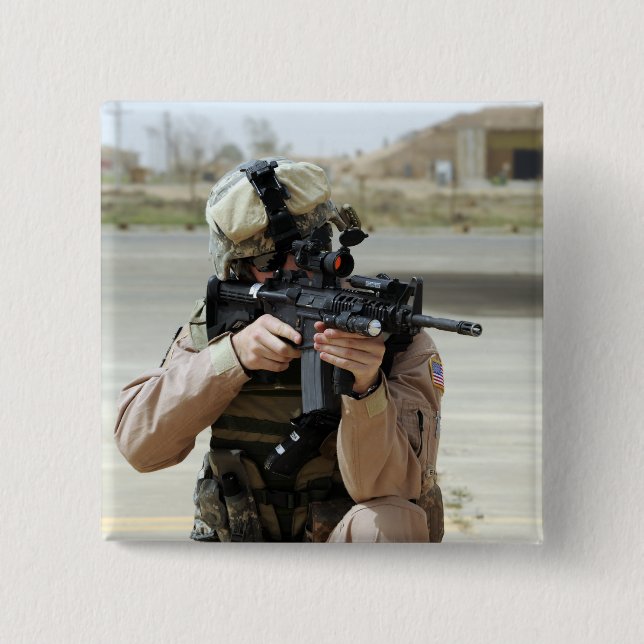 Bóton Quadrado 5.08cm Força Aérea dos EUA conduz a segurança (Frente)