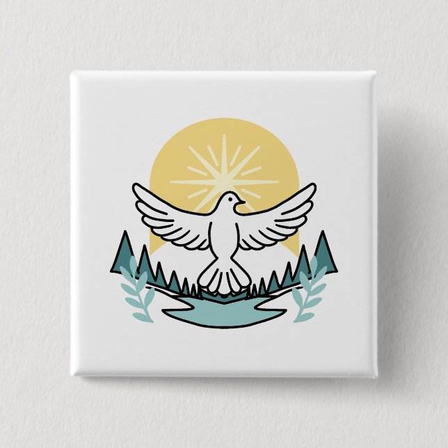 Bóton Quadrado 5.08cm Força Espiritual em Deus - Assustador do Cristão (Frente)