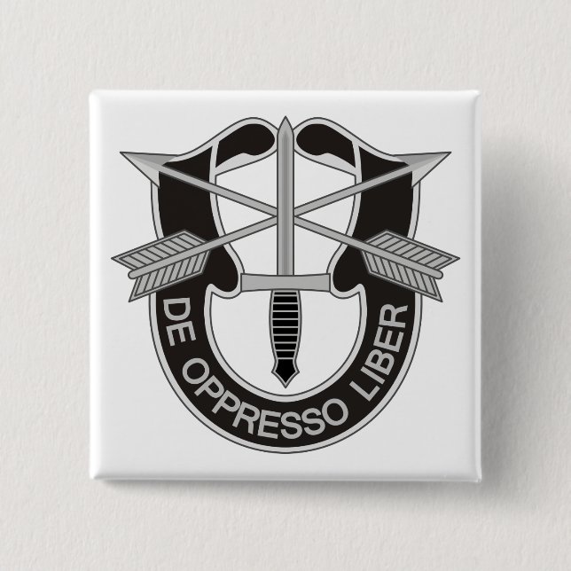 Bóton Quadrado 5.08cm Forças Especiais SF De Oppresso Liber (Frente)
