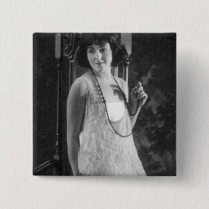 Bóton Quadrado 5.08cm Forma do Flapper das mulheres do 1920 do vintage