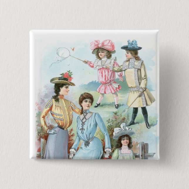 Bóton Quadrado 5.08cm forma dos 1900s (Frente)