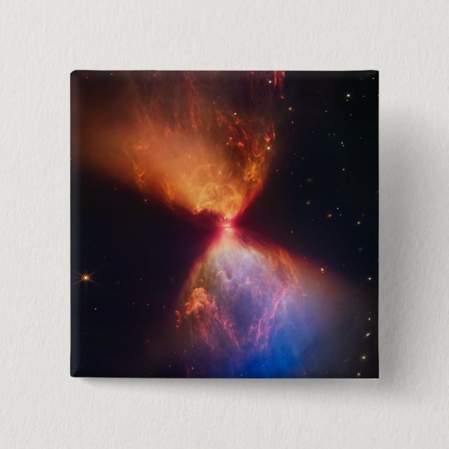 Bóton Quadrado 5.08cm Formação de protoestrela de ampulheta JWST (Frente)